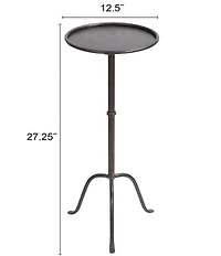 Creative Co Op Round Sleek Metal Martini Side Table