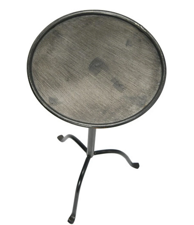 Creative Co Op Round Sleek Metal Martini Side Table