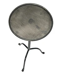 Creative Co Op Round Sleek Metal Martini Side Table