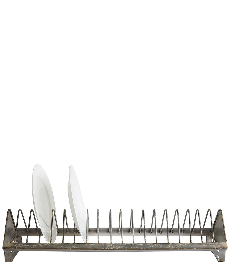 Creative Co Op Rustic Farmhouse Metal Dish Rack with 18 Slots