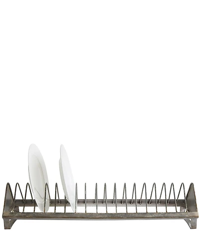 Creative Co Op Rustic Farmhouse Metal Dish Rack with 18 Slots