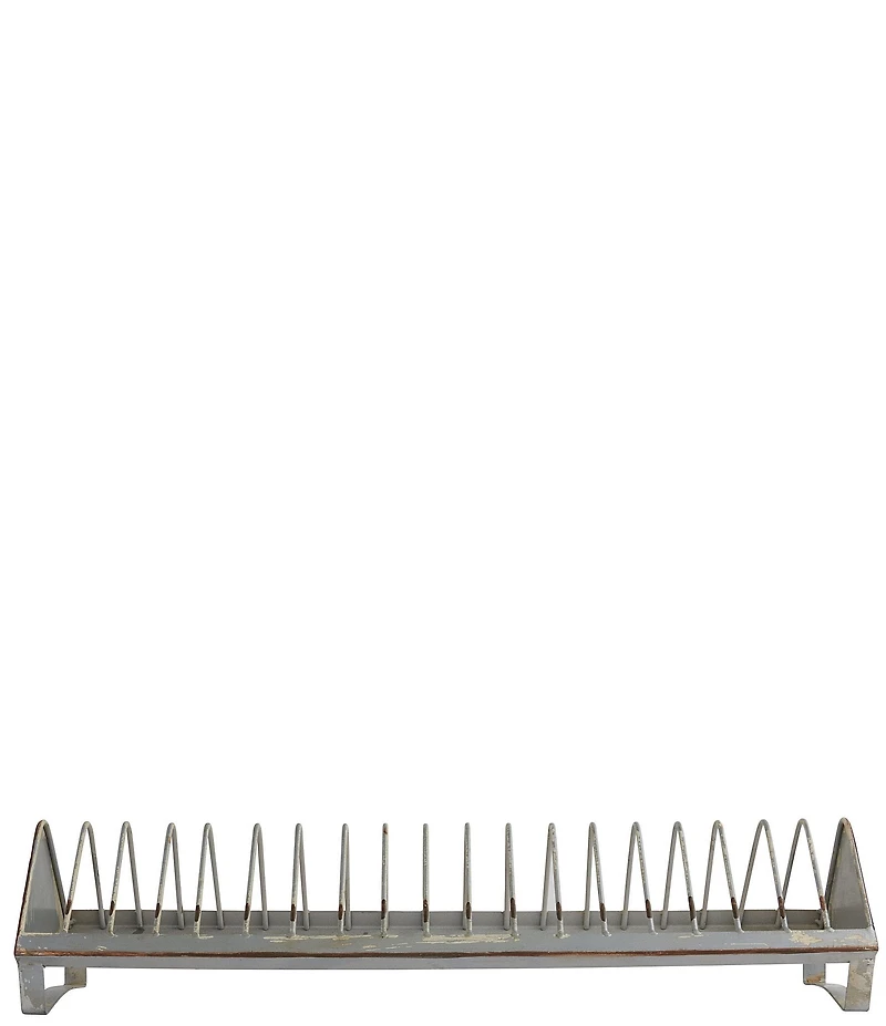 Creative Co Op Rustic Farmhouse Metal Dish Rack with 18 Slots