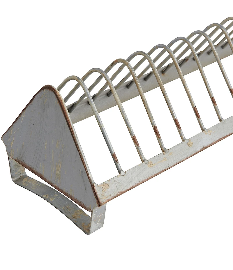 Creative Co Op Rustic Farmhouse Metal Dish Rack with 18 Slots