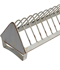 Creative Co Op Rustic Farmhouse Metal Dish Rack with 18 Slots