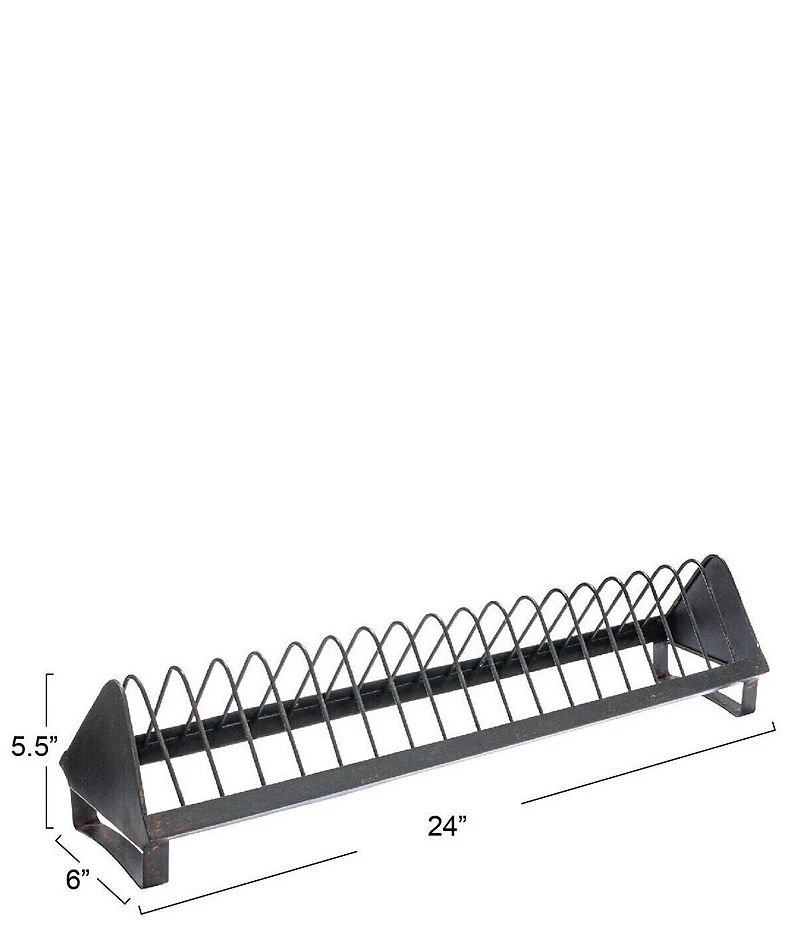 Creative Co Op Rustic Farmhouse Metal Dish Rack with 18 Slots