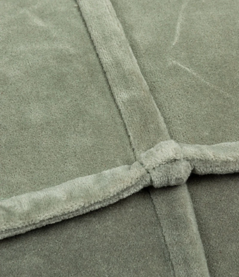 Creative Co Op Square Velvet Pouf with Piping