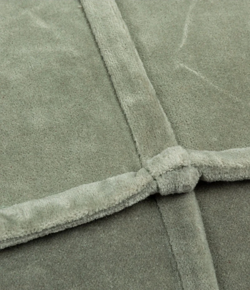 Creative Co Op Square Velvet Pouf with Piping