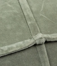 Creative Co Op Square Velvet Pouf with Piping