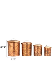 Creative Co Op Stainless Steel Canisters Oxidized Copper Finish, Set of 4