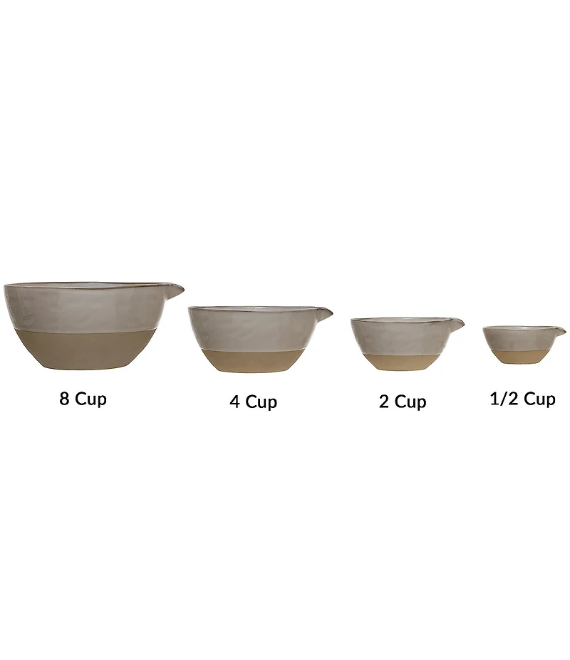 Creative Co Op Stoneware White Batter Bowls, Set of 4