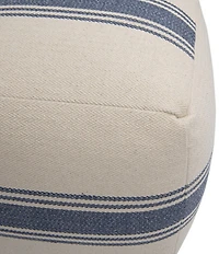 Creative Co Op Striped Square Cotton Canvas Pouf
