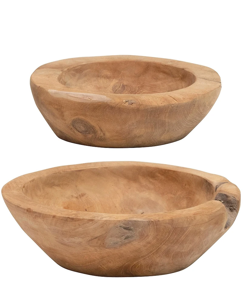 Creative Co Op Teakwood Bowls, Set of 2