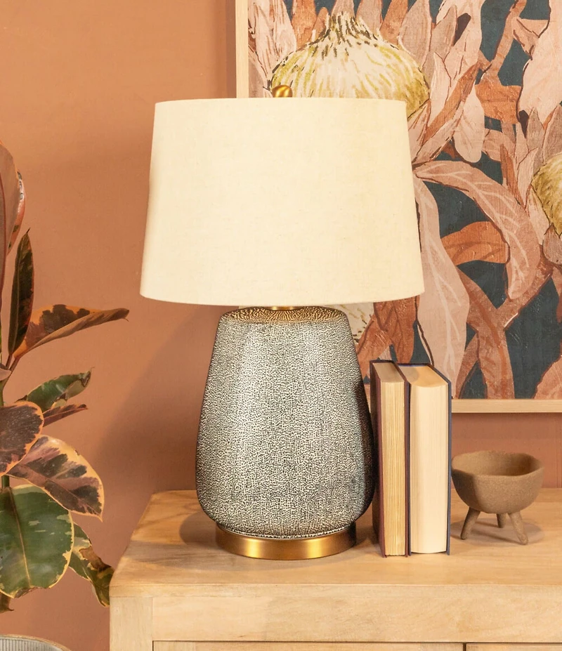 Creative Co Op Textured Stoneware Table Lamp
