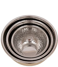 Creative Co Op Transitional Hammered Stainless Steel Bowls, Set of 3