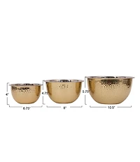 Creative Co Op Transitional Hammered Stainless Steel Bowls, Set of 3