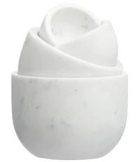 Creative Co Op White Marble Bowls, Set of 4
