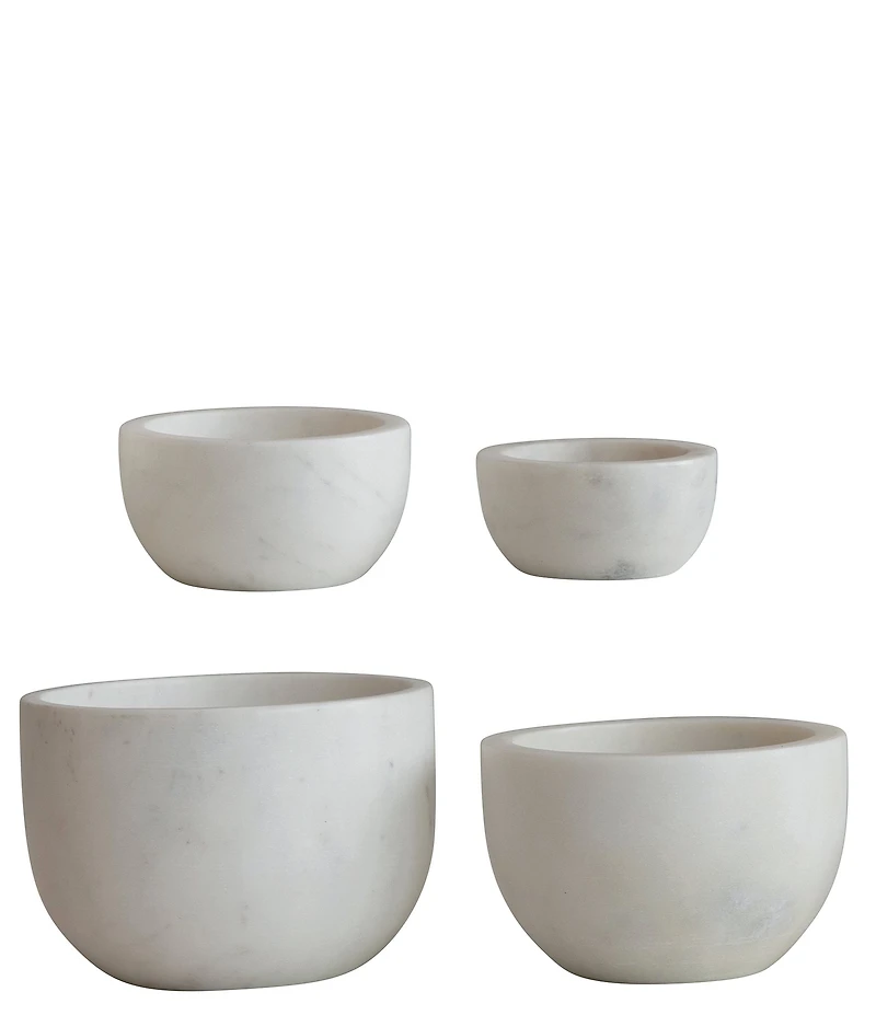 Creative Co Op White Marble Bowls, Set of 4