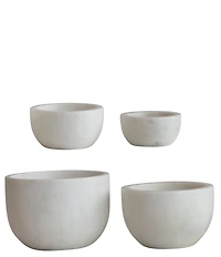 Creative Co Op White Marble Bowls, Set of 4