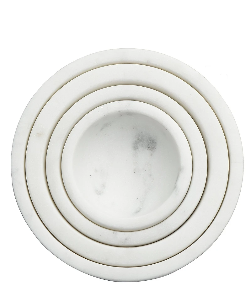 Creative Co Op White Marble Bowls, Set of 4