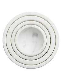 Creative Co Op White Marble Bowls, Set of 4
