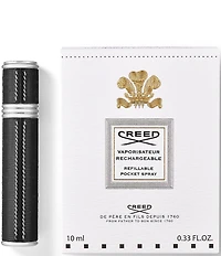 CREED Refillable Travel Perfume Atomizer in Silver with Black Leather, 0.33-oz.