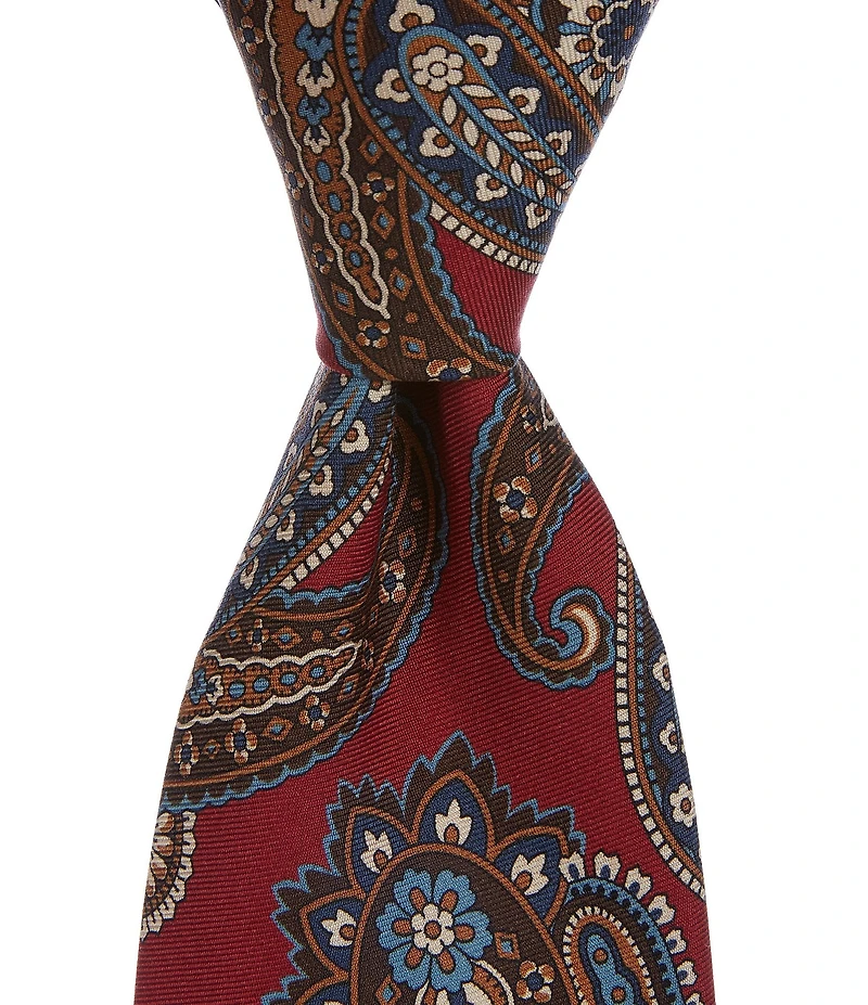 Cremieux 3 1/4#double; Paisley Print Silk Tie