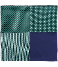 Cremieux 4-Square Neats Medallion Woven Silk Pocket Square