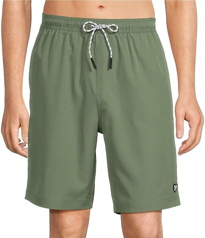 Cremieux 9#double; Classic Solid Swim Trunks
