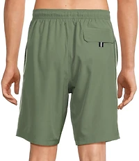 Cremieux 9#double; Classic Solid Swim Trunks