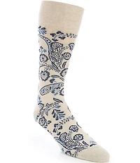 Cremieux Batik Floral Crew Dress Socks