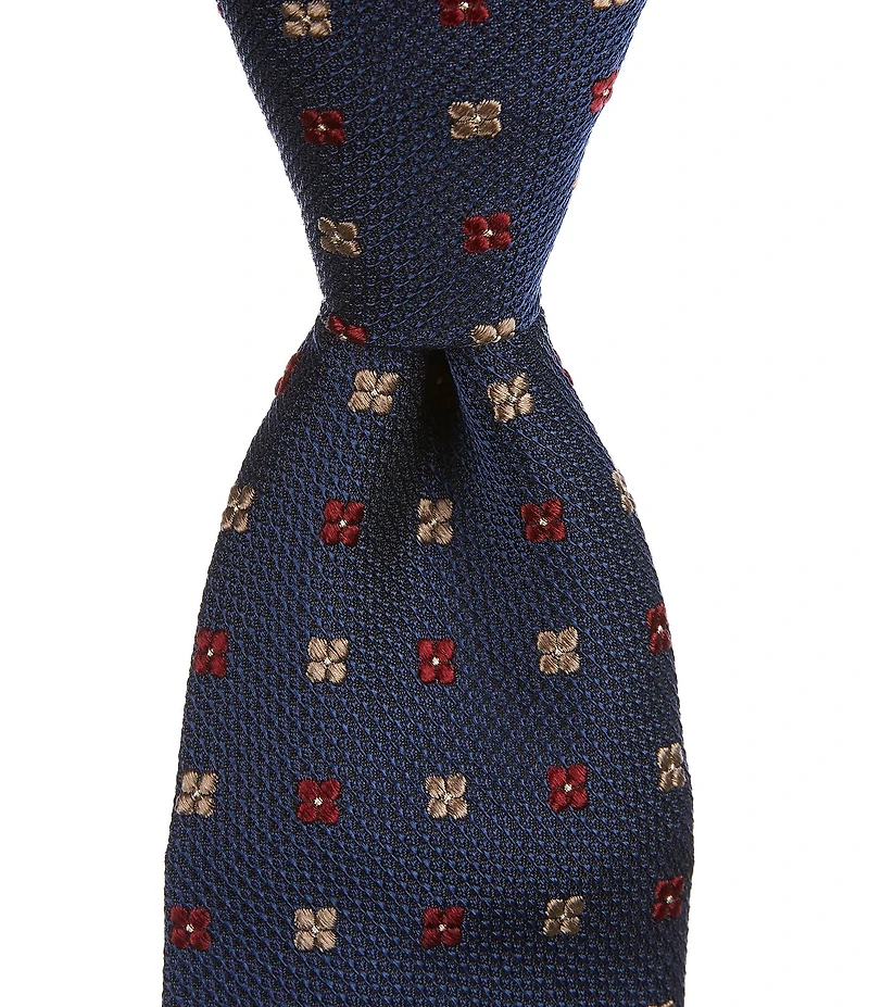 Cremieux Big & Tall Bennett Flower/Medallion Pattern 3 1/8#double; Silk Tie