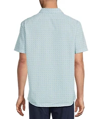 Cremieux Big & Tall Blue Label Drink Print Seersucker Performance Short Sleeve Woven Shirt