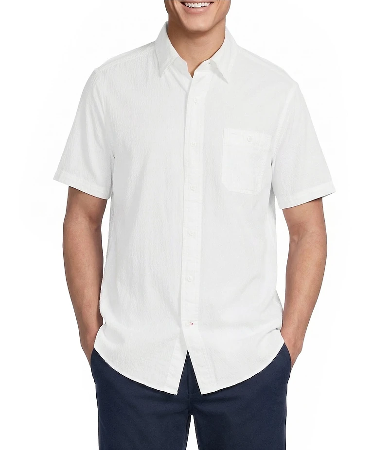 Cremieux Big & Tall Blue Label Performance Solid Seersucker Short Sleeve Shirt