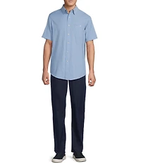 Cremieux Big & Tall Blue Label Performance Solid Seersucker Short Sleeve Shirt