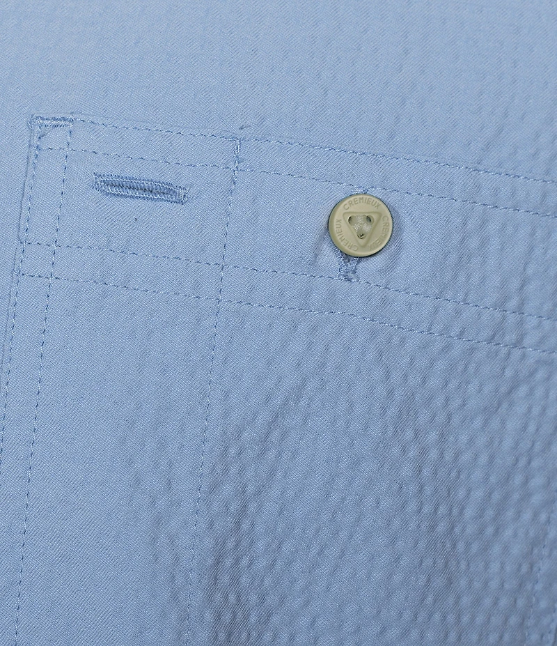 Cremieux Big & Tall Blue Label Performance Solid Seersucker Short Sleeve Shirt