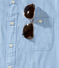 Cremieux Big & Tall Blue Label Performance Solid Seersucker Short Sleeve Shirt