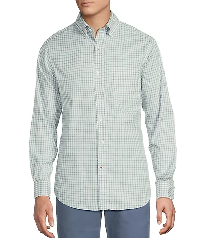 Cremieux Big & Tall Blue Label Washed Oxford Small Check Long Sleeve Woven Shirt