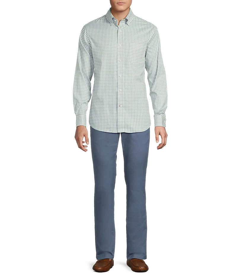 Cremieux Big & Tall Blue Label Washed Oxford Small Check Long Sleeve Woven Shirt