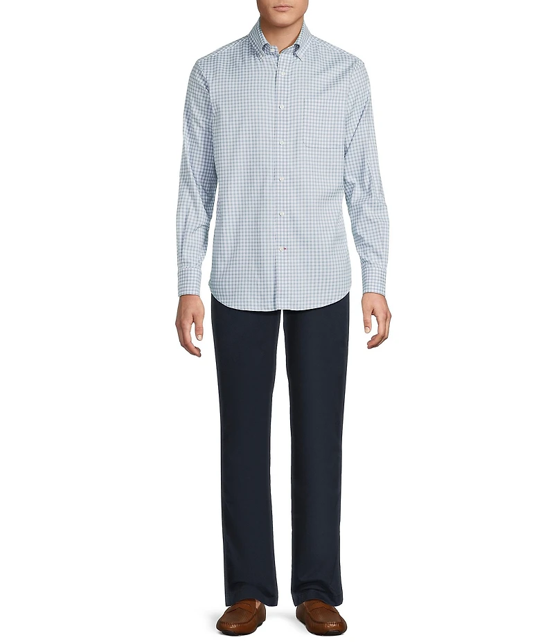 Cremieux Big & Tall Blue Label Washed Oxford Small Check Long Sleeve Woven Shirt