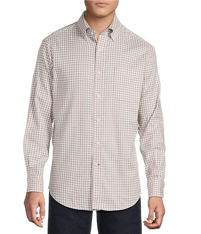 Cremieux Big & Tall Blue Label Washed Oxford Small Check Long Sleeve Woven Shirt