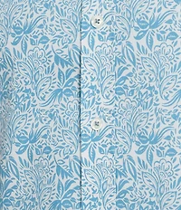 Cremieux Big & Tall Premium Denim Floral Print Short Sleeve Woven Shirt