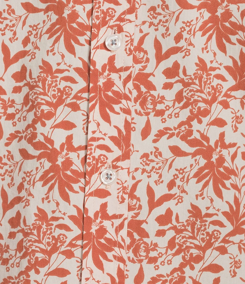 Cremieux Big & Tall Premium Denim Floral Short Sleeve Woven Shirt