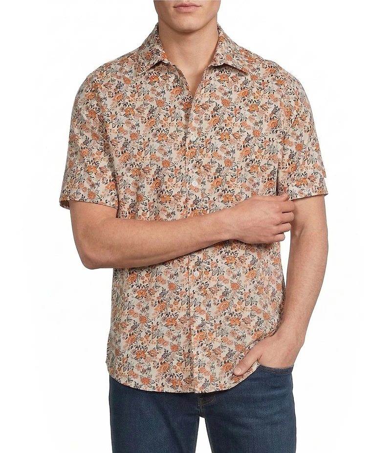 Cremieux Big & Tall Premium Floral Short Sleeve Woven Shirt