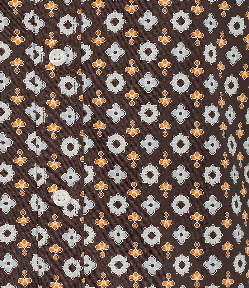 Cremieux Big & Tall Premium Denim Geometric Short Sleeve Woven Shirt