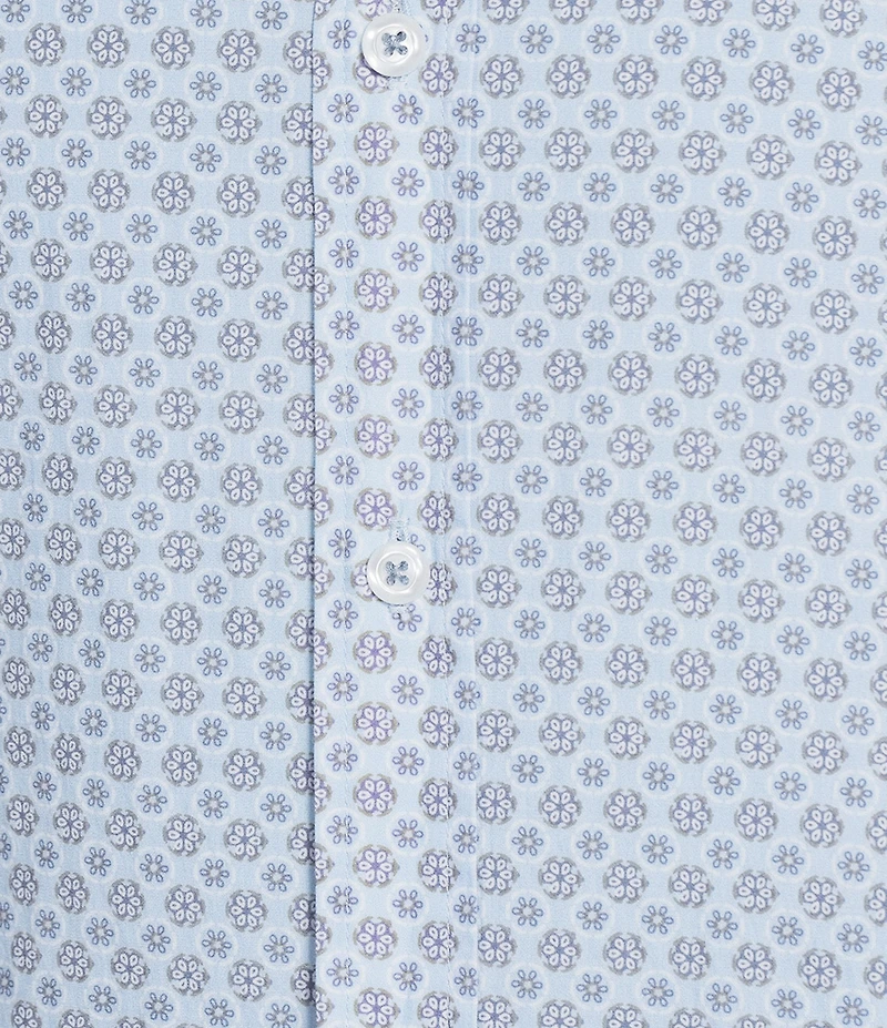 Cremieux Big & Tall Premium Denim Micro Geometric Print Short Sleeve Woven Shirt