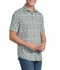 Cremieux Big & Tall Premium Denim Paisley Short Sleeve Woven Shirt