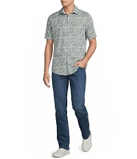 Cremieux Big & Tall Premium Denim Paisley Short Sleeve Woven Shirt
