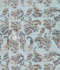 Cremieux Big & Tall Premium Denim Paisley Short Sleeve Woven Shirt