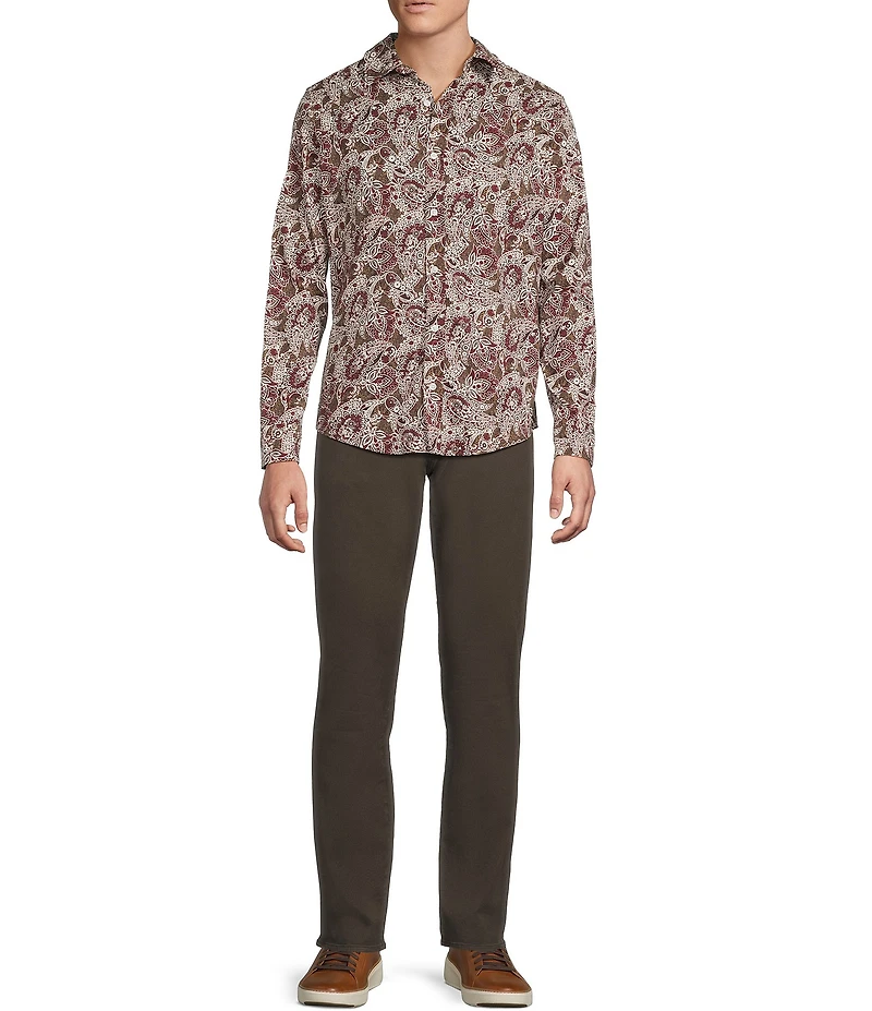 Cremieux Big & Tall Premium Denim Paisley Stretch Long Sleeve Woven Shirt