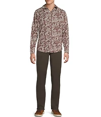 Cremieux Big & Tall Premium Denim Paisley Stretch Long Sleeve Woven Shirt